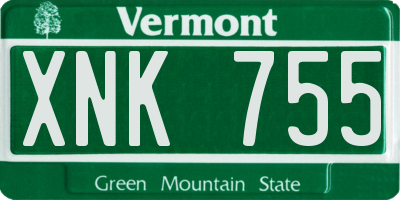 VT license plate XNK755