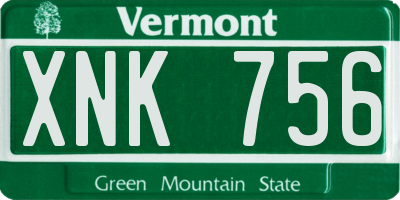 VT license plate XNK756