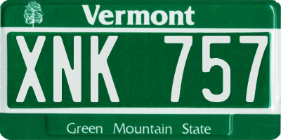 VT license plate XNK757