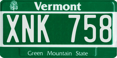 VT license plate XNK758