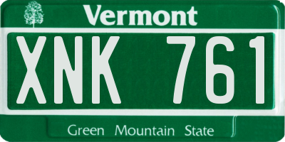 VT license plate XNK761