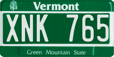 VT license plate XNK765