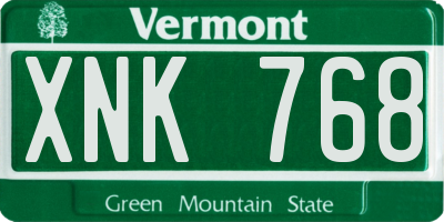 VT license plate XNK768