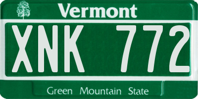 VT license plate XNK772