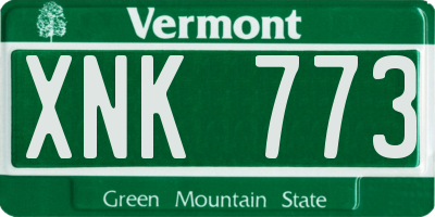 VT license plate XNK773