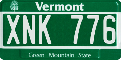 VT license plate XNK776