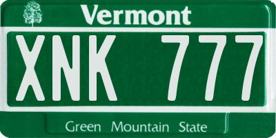 VT license plate XNK777