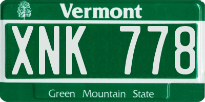 VT license plate XNK778