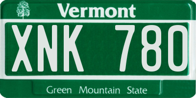 VT license plate XNK780