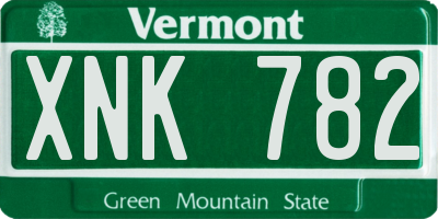 VT license plate XNK782