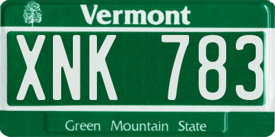 VT license plate XNK783
