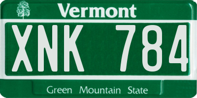 VT license plate XNK784