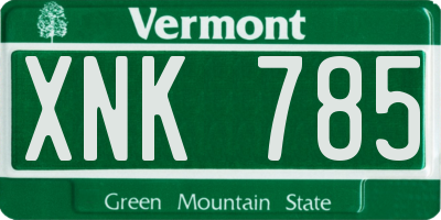 VT license plate XNK785