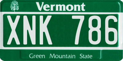 VT license plate XNK786