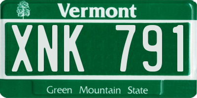 VT license plate XNK791