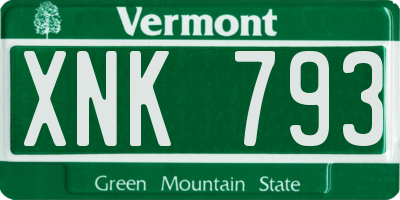 VT license plate XNK793