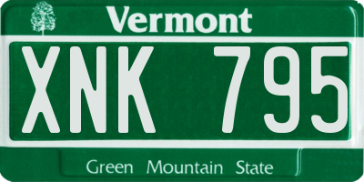 VT license plate XNK795
