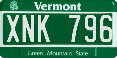 VT license plate XNK796