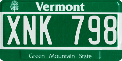 VT license plate XNK798