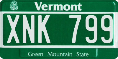 VT license plate XNK799