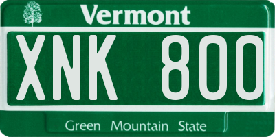VT license plate XNK800