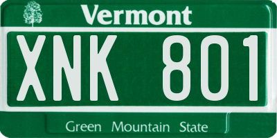 VT license plate XNK801