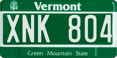 VT license plate XNK804