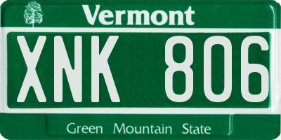 VT license plate XNK806