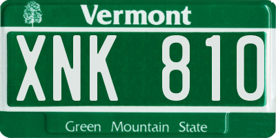 VT license plate XNK810