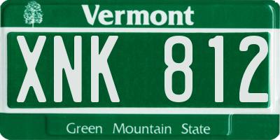 VT license plate XNK812