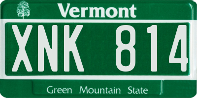 VT license plate XNK814