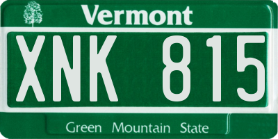 VT license plate XNK815