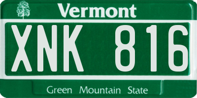 VT license plate XNK816