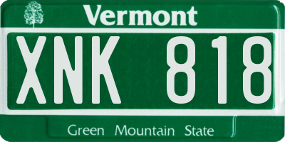 VT license plate XNK818