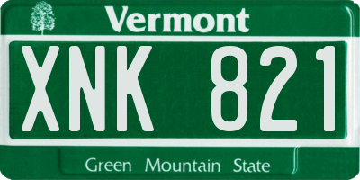VT license plate XNK821