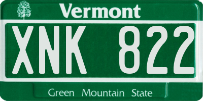 VT license plate XNK822