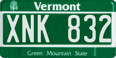 VT license plate XNK832