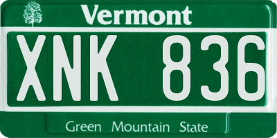 VT license plate XNK836