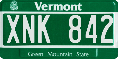 VT license plate XNK842