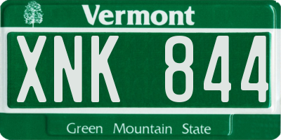 VT license plate XNK844