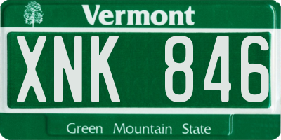 VT license plate XNK846