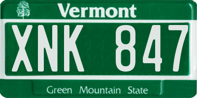 VT license plate XNK847