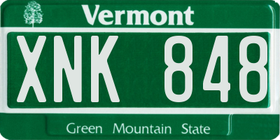 VT license plate XNK848