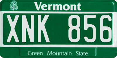 VT license plate XNK856