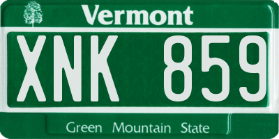 VT license plate XNK859