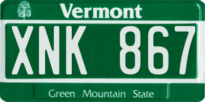 VT license plate XNK867