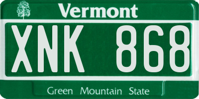 VT license plate XNK868