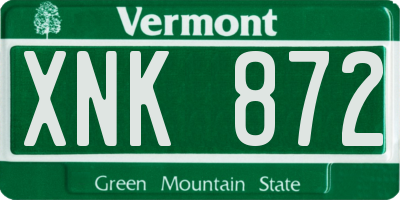 VT license plate XNK872