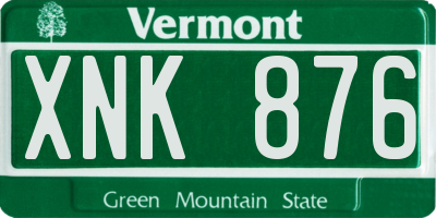 VT license plate XNK876