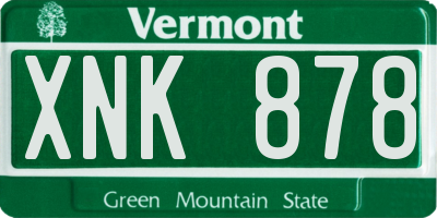 VT license plate XNK878